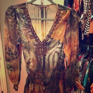 Animal printed blouse in Fall colors